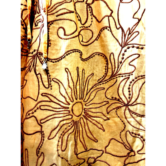 C&C CA Cotton embroidered Marigold Pants restro Artsy Indie festive Boho Sz-M - Picture 6 of 8